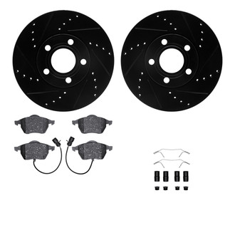 R1 Concepts® - Drilled and Slotted Brake Kit with Semi-Metalic Pads