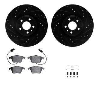 R1 Concepts® - Drilled and Slotted Brake Kit with Semi-Metalic Pads