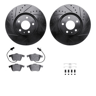 R1 Concepts® - Drilled and Slotted Brake Kit with Semi-Metalic Pads