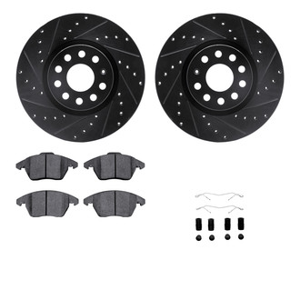 R1 Concepts® - Drilled and Slotted Brake Kit with Semi-Metalic Pads