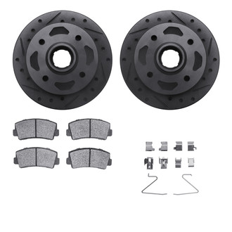 R1 Concepts® - Drilled and Slotted Brake Kit with Semi-Metalic Pads