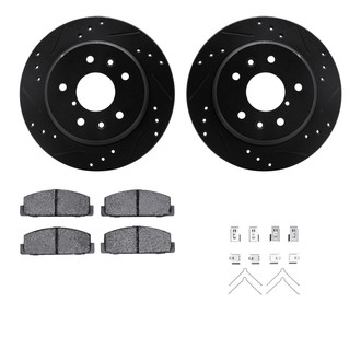 R1 Concepts® - Drilled and Slotted Rear Brake Kit with Semi-Metalic Pads