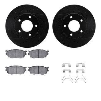 R1 Concepts® - Drilled and Slotted Brake Kit with Semi-Metalic Pads
