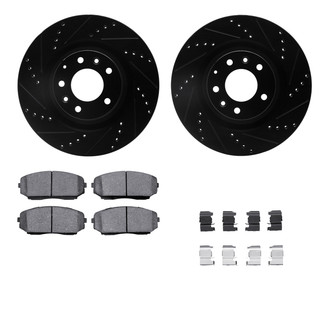 R1 Concepts® - Drilled and Slotted Brake Kit with Semi-Metalic Pads