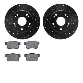 R1 Concepts® - Drilled and Slotted Brake Kit with Semi-Metalic Pads
