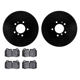 R1 Concepts® - Drilled and Slotted Brake Kit with Semi-Metalic Pads
