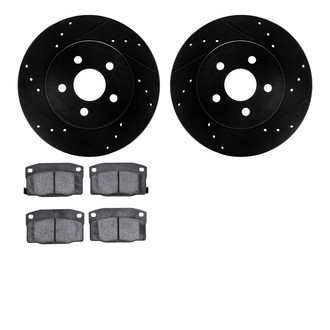 R1 Concepts® - Drilled and Slotted Brake Kit with Semi-Metalic Pads