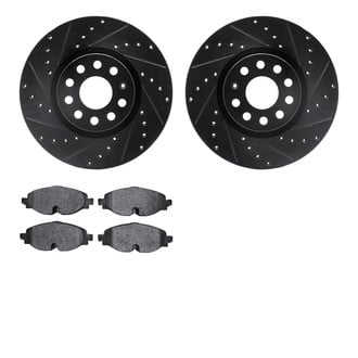R1 Concepts® - Drilled and Slotted Brake Kit with Semi-Metalic Pads