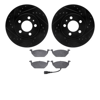R1 Concepts® - Drilled and Slotted Brake Kit with Semi-Metalic Pads