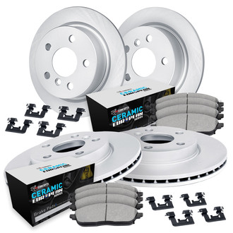 R1 Concepts® - Front and Rear Brake Kit with Euro Ceramic Pads