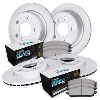 R1 Concepts® - Front and Rear Brake Kit with Euro Ceramic Pads