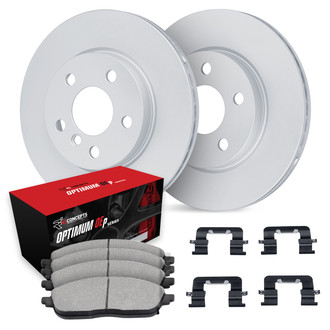 R1 Concepts® - Plain Rear Brake Kit with Optimum OE Pads