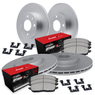R1 Concepts® - Front and Rear Brake Kit with Optimum OE Pads