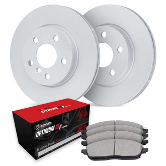 R1 Concepts® - Plain Front Brake Kit with Optimum OE Pads
