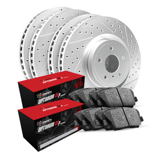 R1 Concepts® - Plain Front and Rear Brake Kit with Optimum OE Pads