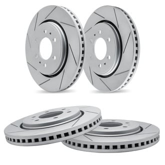 R1 Concepts® - Slotted Disc Brake Rotor Set