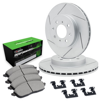 R1 Concepts® WLSH1-32017 - Slotted Front Brake Kit with Performance Off-Road/Tow Brake Pads