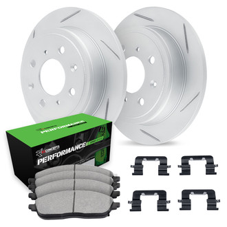 R1 Concepts® - Slotted Rear Brake Kit with Performance Off-Road/Tow Brake Pads