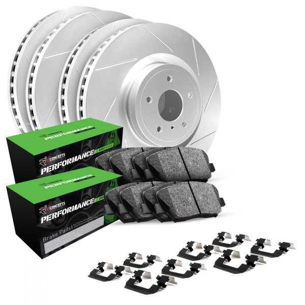  R1 Concepts® - Slotted Front and Rear Brake Kit with Performance Off-Road/Tow Brake Pads