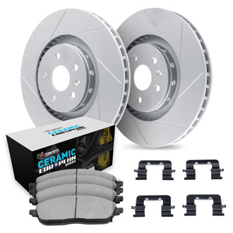 R1 Concepts® - Carbon Coated Slotted Brake Kit with Euro Ceramic Pads