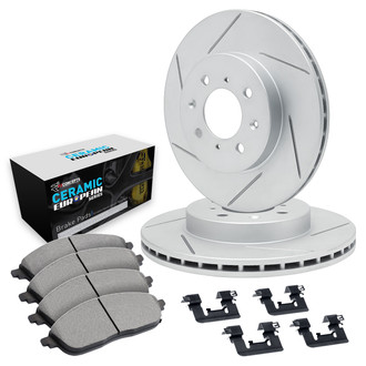 R1 Concepts® WLTH1-32017 - Slotted Front Brake Kit with Euro Ceramic Pads