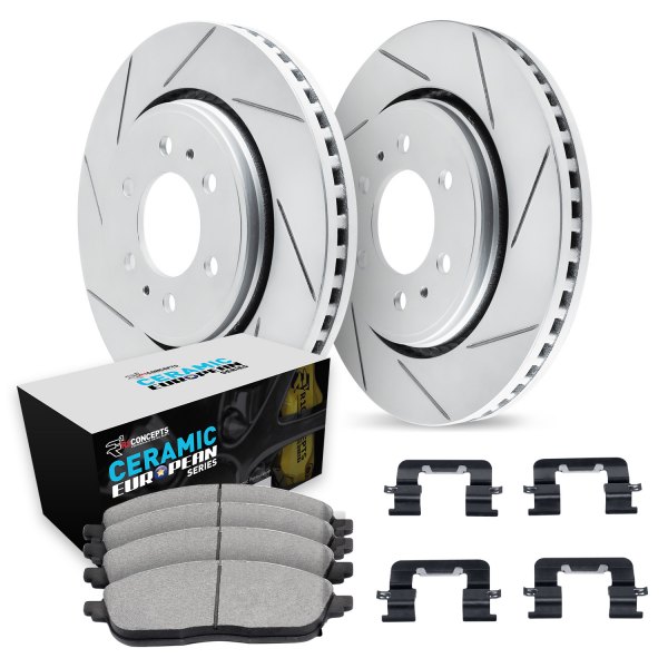  R1 Concepts® - Slotted Front Brake Kit with Euro Ceramic Pads