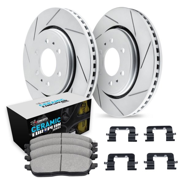  R1 Concepts® - Slotted Rear Brake Kit with Euro Ceramic Pads