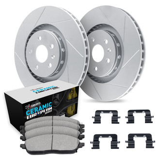 R1 Concepts® - Carbon Coated Slotted Brake Kit with Euro Ceramic Pads