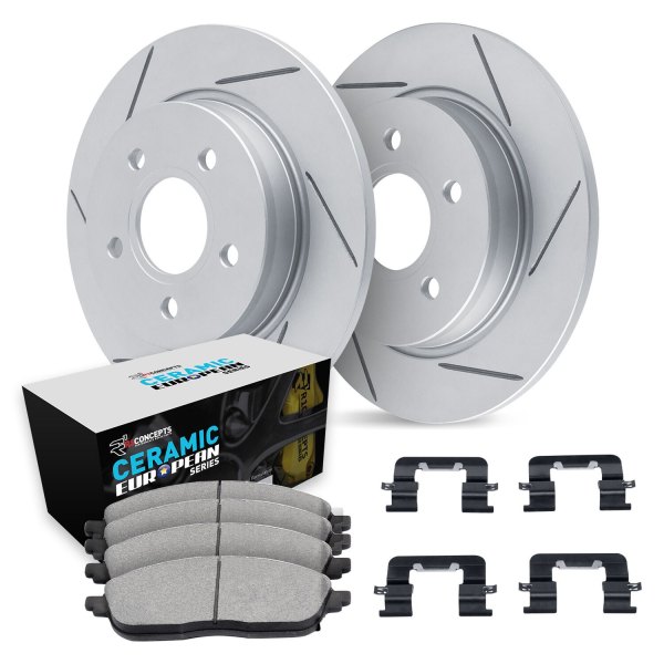  R1 Concepts® - Slotted Rear Brake Kit with Euro Ceramic Pads