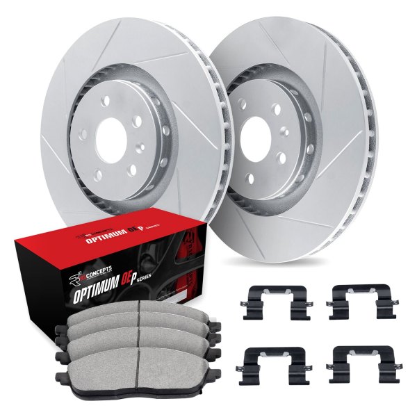  R1 Concepts® - Slotted Rear Brake Kit with Optimum OE Pads