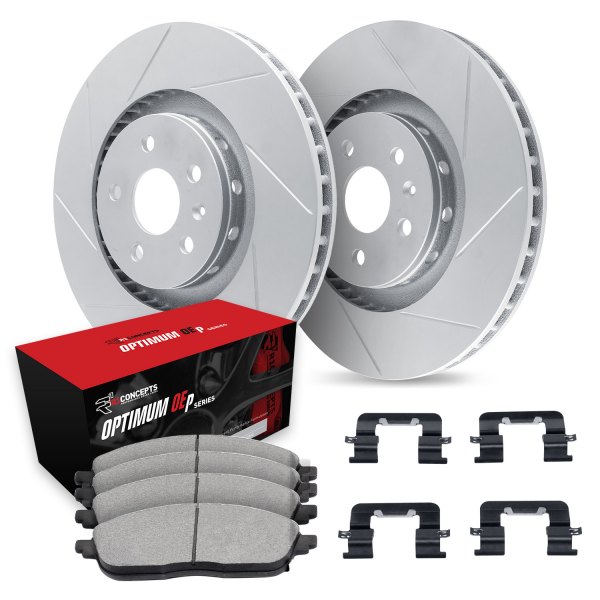  R1 Concepts® - Slotted Front Brake Kit with Optimum OE Pads