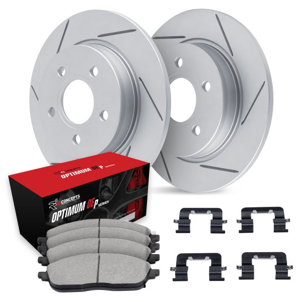  R1 Concepts® - Slotted Rear Brake Kit with Optimum OE Pads