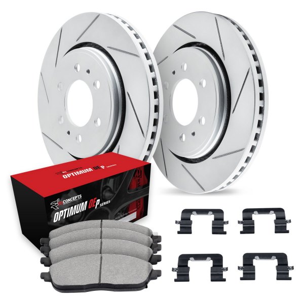  R1 Concepts® - Slotted Rear Brake Kit with Optimum OE Pads