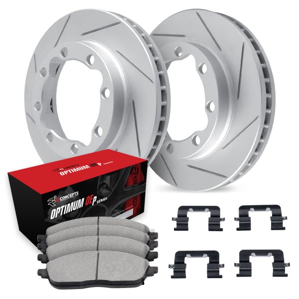  R1 Concepts® - Slotted Rear Brake Kit with Optimum OE Pads