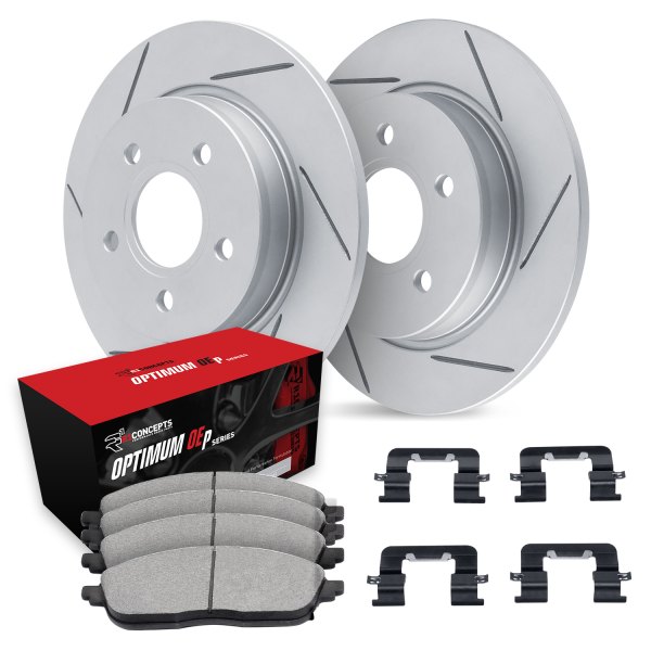  R1 Concepts® - Slotted Rear Brake Kit with Optimum OE Pads