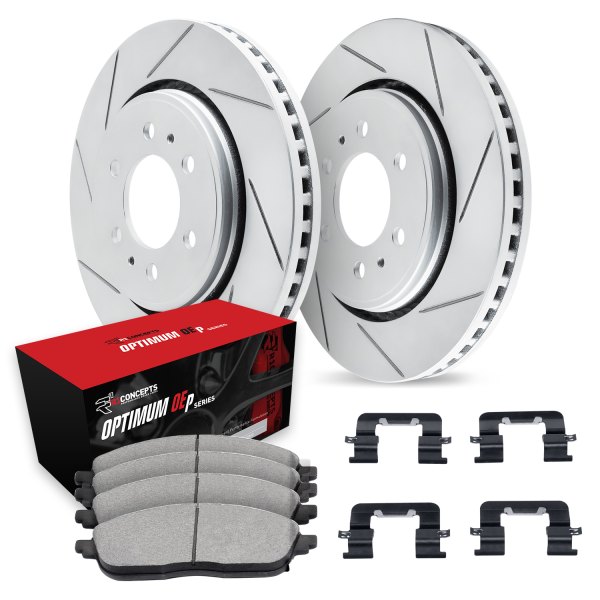  R1 Concepts® - Slotted Rear Brake Kit with Optimum OE Pads