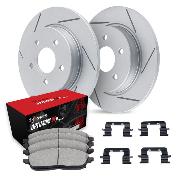  R1 Concepts® - Slotted Rear Brake Kit with Optimum OE Pads