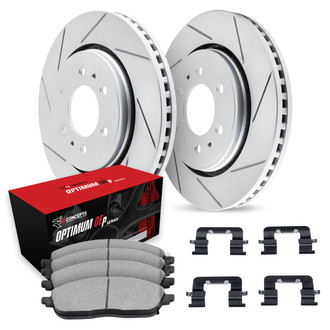 R1 Concepts® - Slotted Front Brake Kit with Optimum OE Pads
