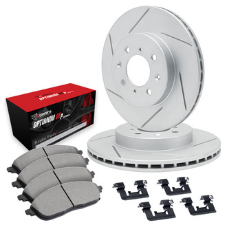 R1 Concepts® WLUH1-80050 - Slotted Front Brake Kit with Optimum OE Pads