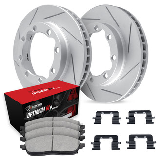 R1 Concepts® - Slotted Front Brake Kit with Optimum OE Pads