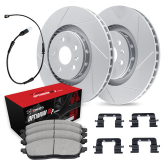 R1 Concepts® WLUS1-31465 - Slotted Rear Brake Kit with Optimum OE Pads
