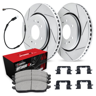 R1 Concepts® - Slotted Rear Brake Kit with Optimum OE Pads
