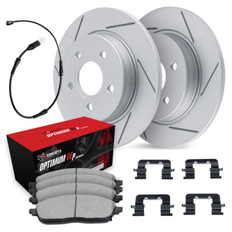R1 Concepts® WLUS1-63083 - Slotted Rear Brake Kit with Optimum OE Pads