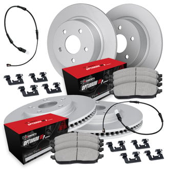 R1 Concepts® - Carbon Coated Slotted Brake Kit with Optimum OE Pads