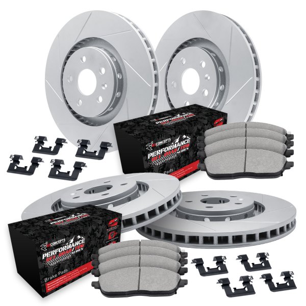  R1 Concepts® - Slotted Front and Rear Brake Kit with Performance Off-Road/Tow Brake Pads