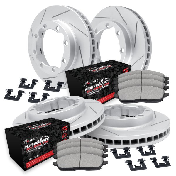  R1 Concepts® - Slotted Front and Rear Brake Kit with Performance Off-Road/Tow Brake Pads