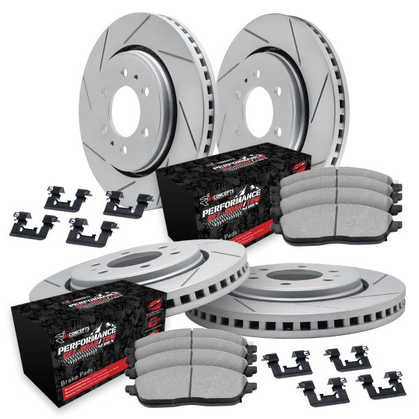  R1 Concepts® - Slotted Front and Rear Brake Kit with Performance Off-Road/Tow Brake Pads