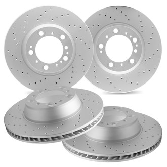 R1 Concepts® - Drilled Front and Rear Brake Rotor Set