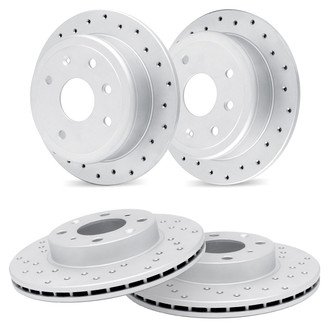 R1 Concepts® - Drilled Disc Brake Rotor Set
