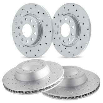 R1 Concepts® - Drilled Disc Brake Rotor Set